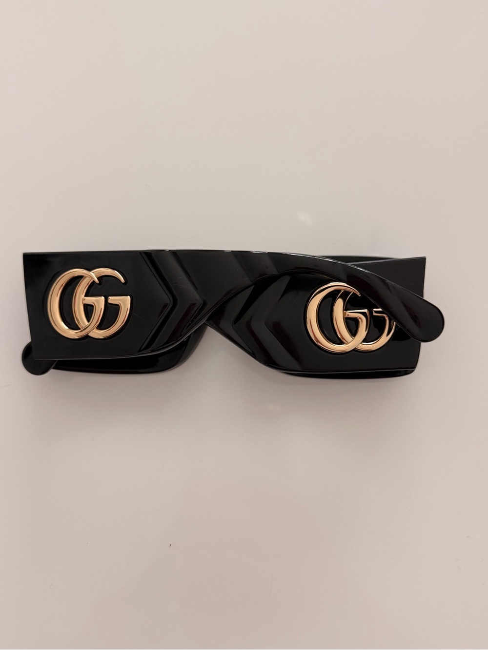 Gucci Black Sunglasses with Gold Double-G Accents